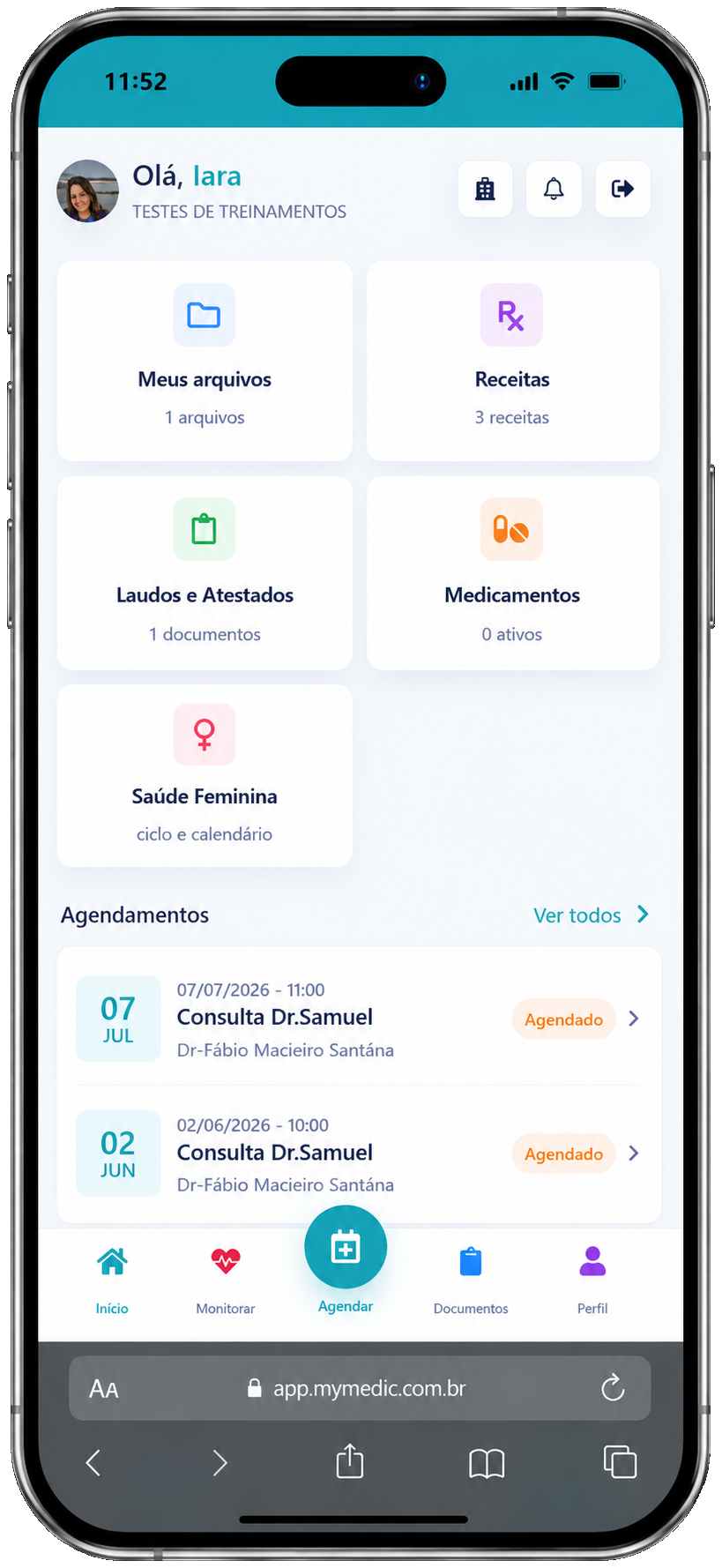 App do paciente Mymedic