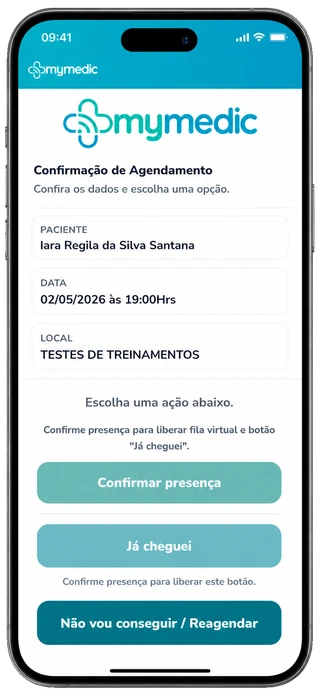 Confirmação de consulta no Mymedic