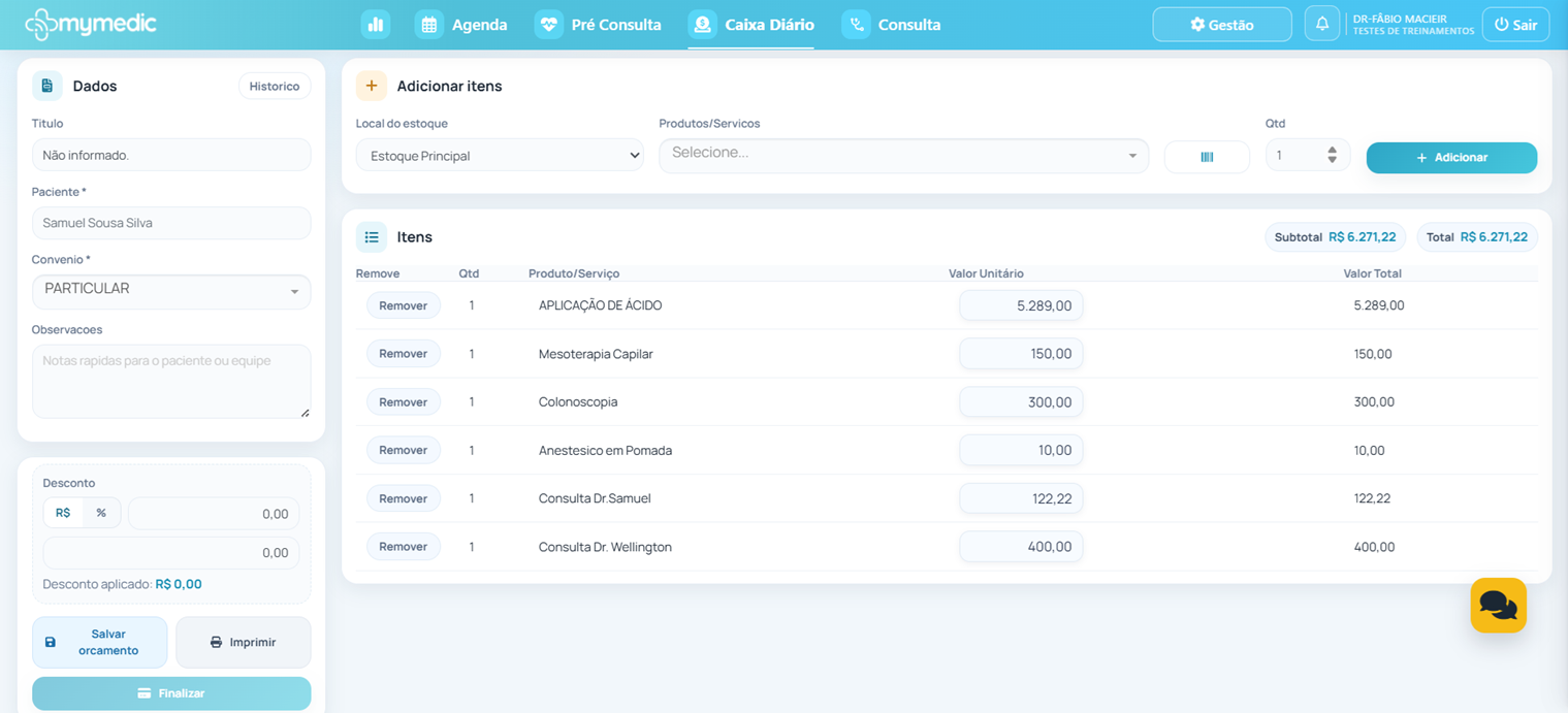 Tela do sistema Mymedic — Para o dono e gestor